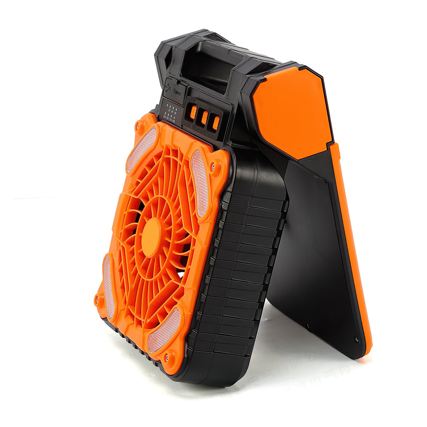 1Pc Solar Camping Fan With LED Lantern 5200mAh Rechargeable Battery Operated Portable Fan With Emergency Power Bank 4 Wind Speeds 3 Light Modes 3 Timers For Hiking Fishing Travel