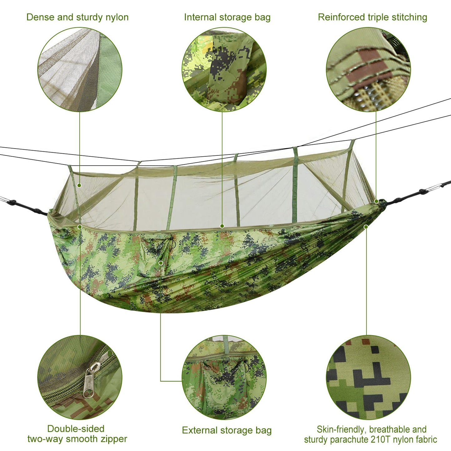 Camping Hammock, Portable Double Hammock With Net