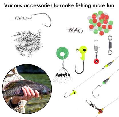 188Pcs Fishing Accessory Kit Portable Fishing Set Including Jig Hooks Sinker Weights Spoon Lure Removable Split Shot With Tackle Box