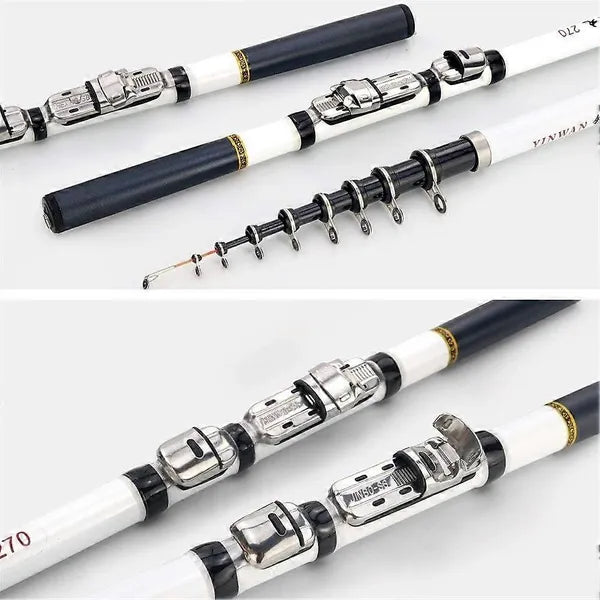 Spinning Rod Rock Fishing Carbon Fiber Mini Telescopic Portable 1.8M