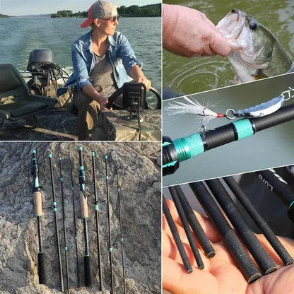180cm/70.86inch 4 Section Fiberglass Spinner Baitcasting Fishing Rod M Tone Fish Pole Carp Fishing Tackle Accessories