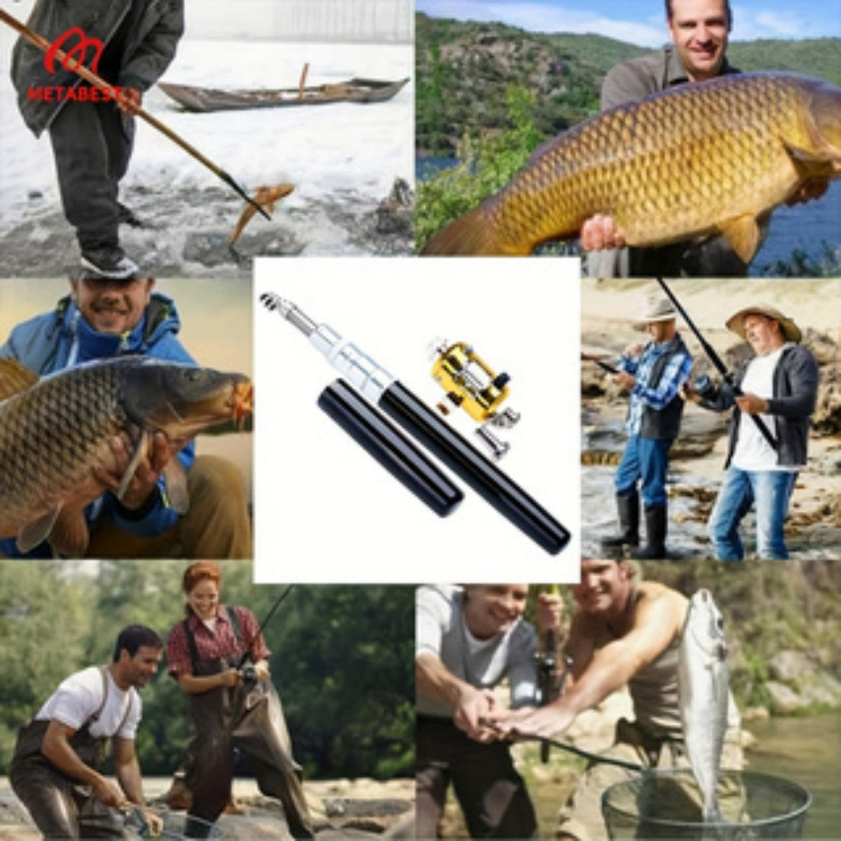 METABEST Premium Aluminum Alloy Pocket-Sized Pen Style Fishing Rod - Compact, Portable, And Ultra-Lightweight For Ice Raft, Bridge, And Travel Fishing - Perfect Gift For Fishing Enthusiasts And Beginn