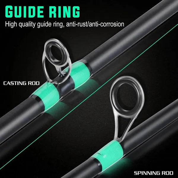 180cm/70.86inch 4 Section Fiberglass Spinner Baitcasting Fishing Rod M Tone Fish Pole Carp Fishing Tackle Accessories