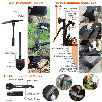 121Pcs Per Set Survival Kits Professional Emergency Survival Gear Tactical First Aid Kit Supplies For Outdoor Adventure Camping Hiking Hunting