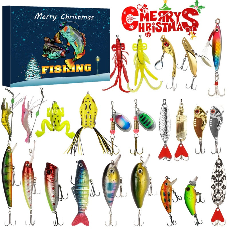 Christmas Countdown Calendar - 24 Day Fishing Lure Set For Adult Men And Teenage Boys - Christmas 2025 Surprise Gift