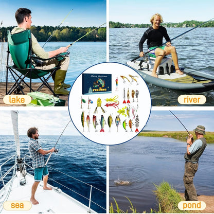 Christmas Countdown Calendar - 24 Day Fishing Lure Set For Adult Men And Teenage Boys - Christmas 2025 Surprise Gift