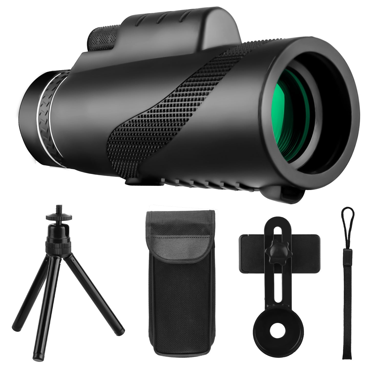 1Pc 80x100 HD Monocular Telescope For Adults BAK-4 Prism High Power Monocular For Smartphone With FMC Lens Phone Adapter Tripod Case For Bird Watching Hunting Hiking Camping